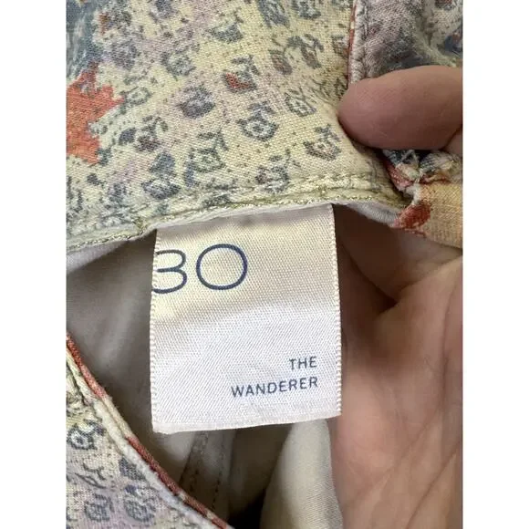Pilcro Anthropologie The Wanderer Shorts Sz 30 Paisley Floral Patchwork Fray Hem - Picture 5 of 10